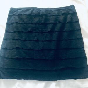 💜3/$30 Max Studio Large Straight Short Knit Black Skirt Layers Elastic Waist